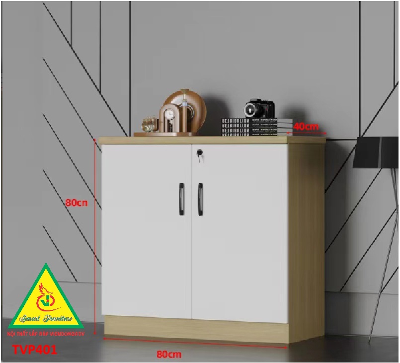 Tủ hồ sơ văn phòng, tủ tài liệu thấp gỗ MDF TVP401 - NỘI THẤT LẮP RÁP VIENDONGADV