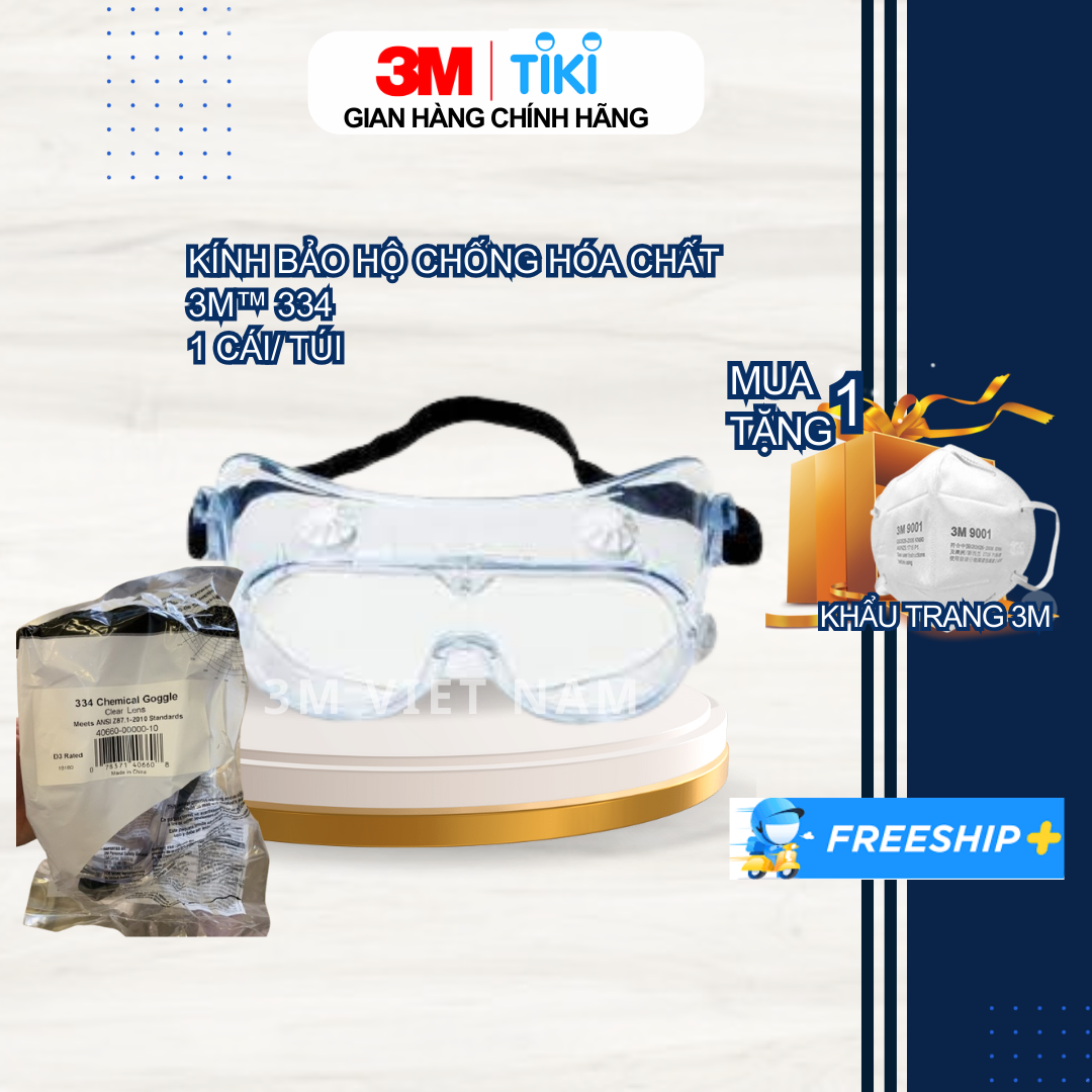 Kính Bảo Hộ Chống Hóa Chất 3M 334