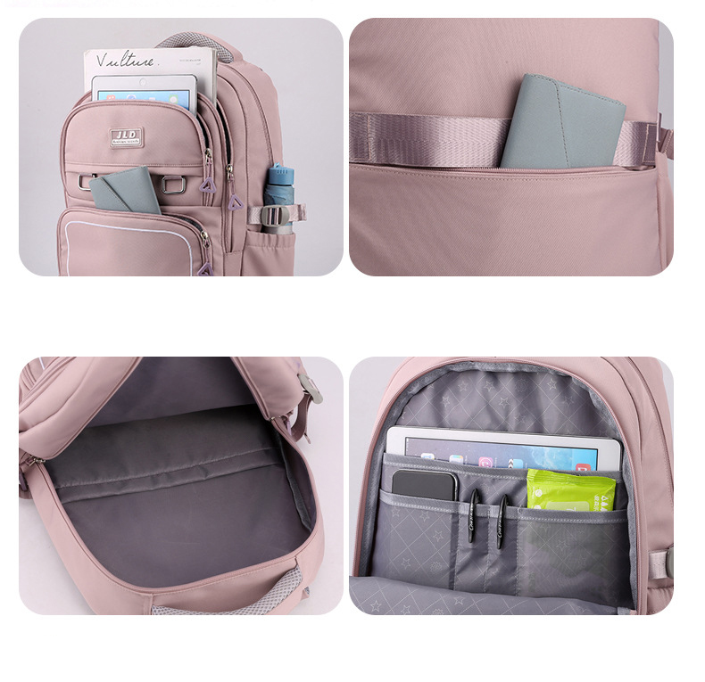 Balo đi học nữ nam kiểu basic màu pastel trơn thời trang unisex đựng laptop 15.6inch vải cao cấp chống nước 9502