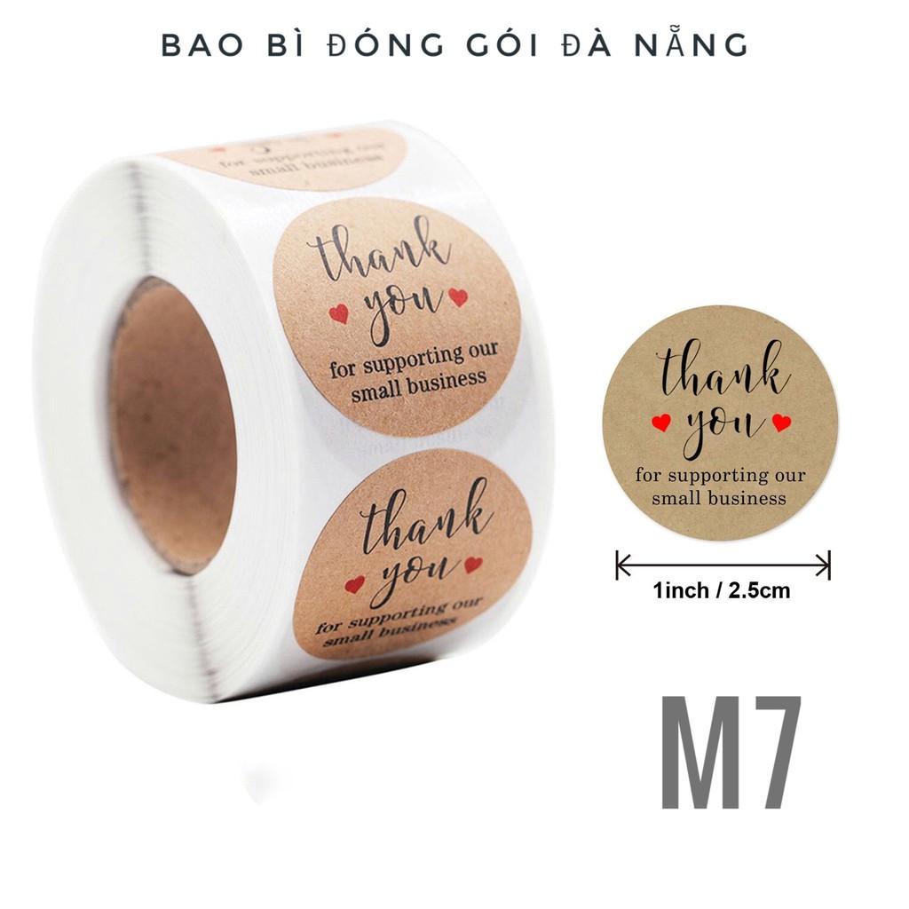 Sticker Thank You, Nhãn Dán Tròn, Cuộn 500 Sticker Chữ Thank You