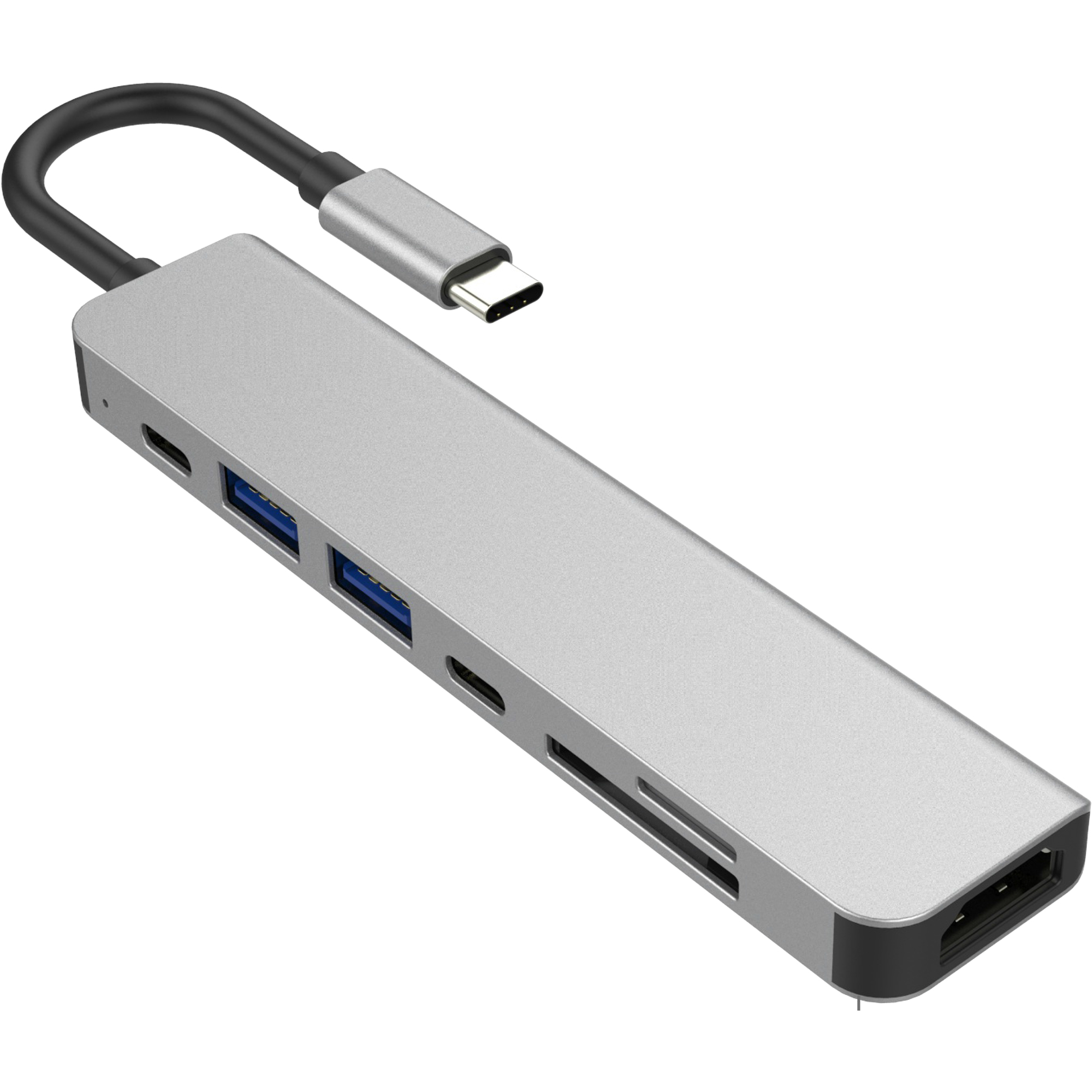 Hub USB Type-C 7in1 Cổng HDMI 4K 60Hz/ USB 3.0/ SD/ TF/ PD 50538 - 7in1-1 60Hz