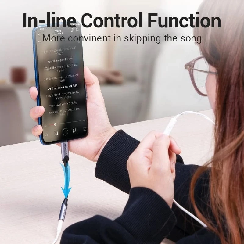 Jack chuyển Type C to 3.5 Vention tích hợp chip giải mã DAC 24bit 96kHz cho Samsung/ Xiaomi/ Laptop/ iPhone15-16 _ Hàng chính hãng