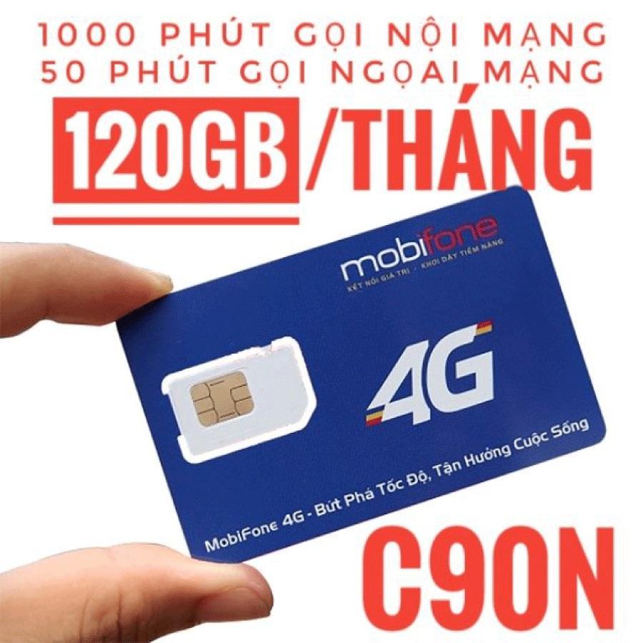 Sim 4G Mobifone c90n lên gói 1 tháng - Hàng Chính Hãng