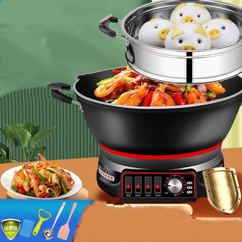 Nồi Gang nồi hấp 2in1 Điện hẹn giờ Mametan Toshiro chuyên dụng 2100W