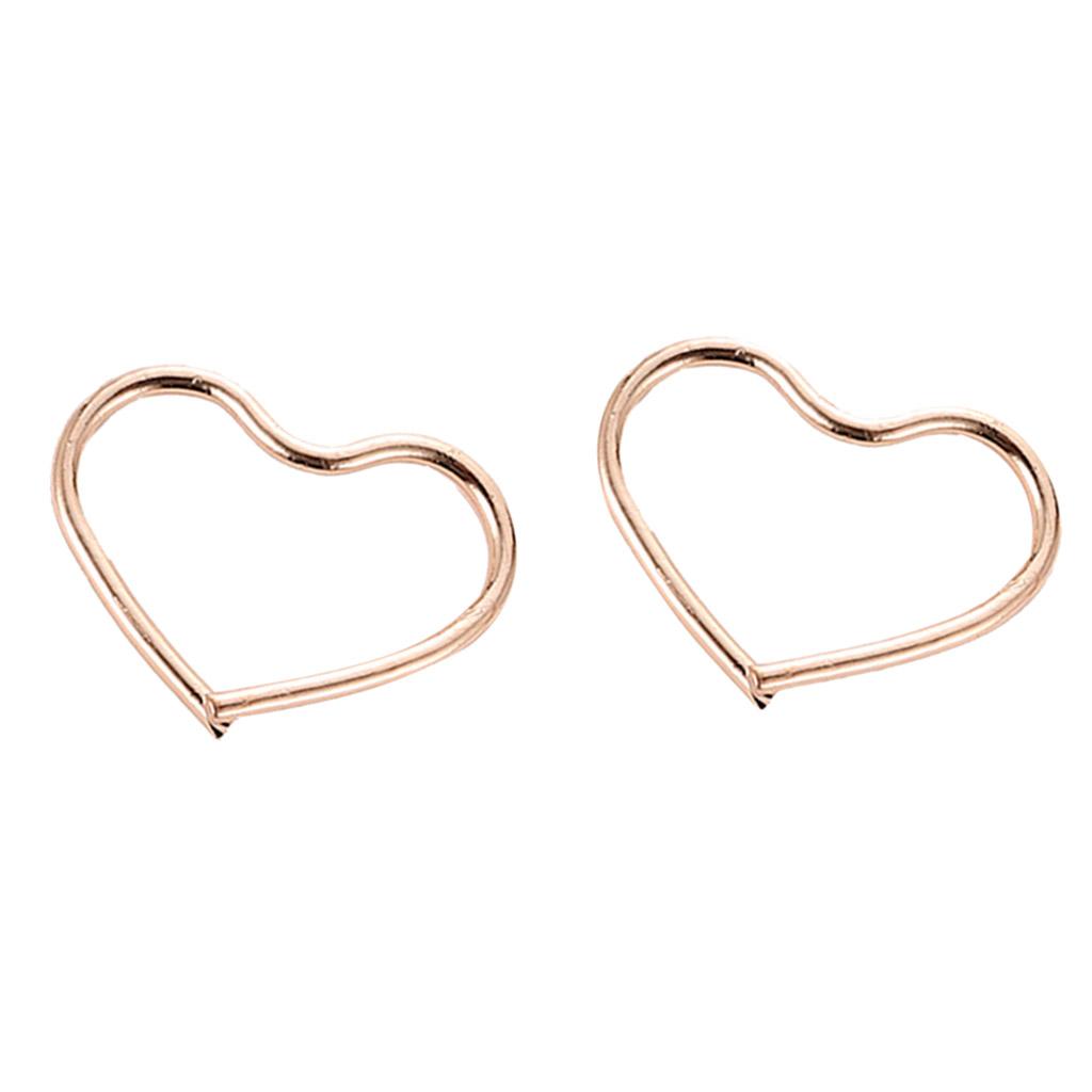 Alloy Ear Stud Rings Heart-Shaped Piercing Body Jewelry Ear Hoop Gold