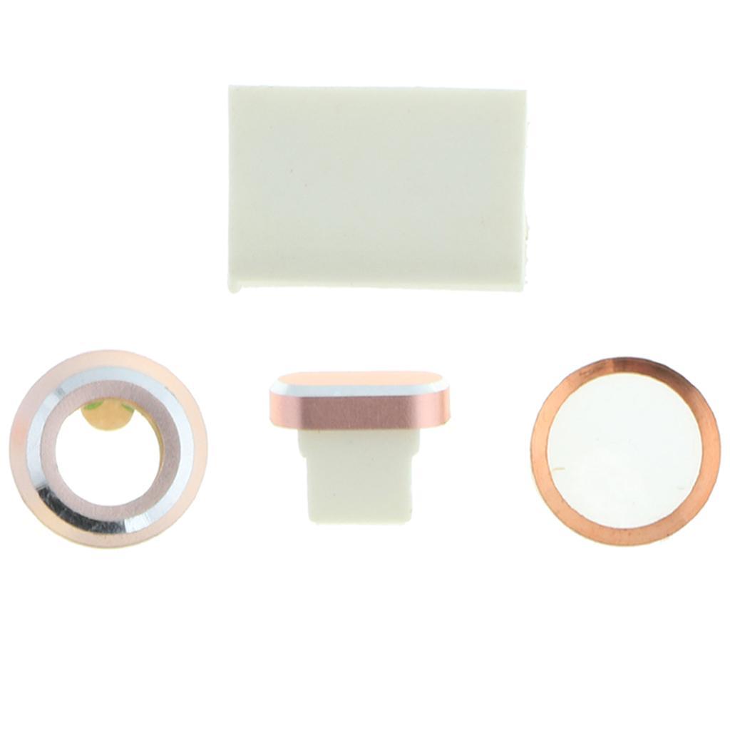 Phone Lens Button Sticker+Dust Cord Holder for iPhone7 pink