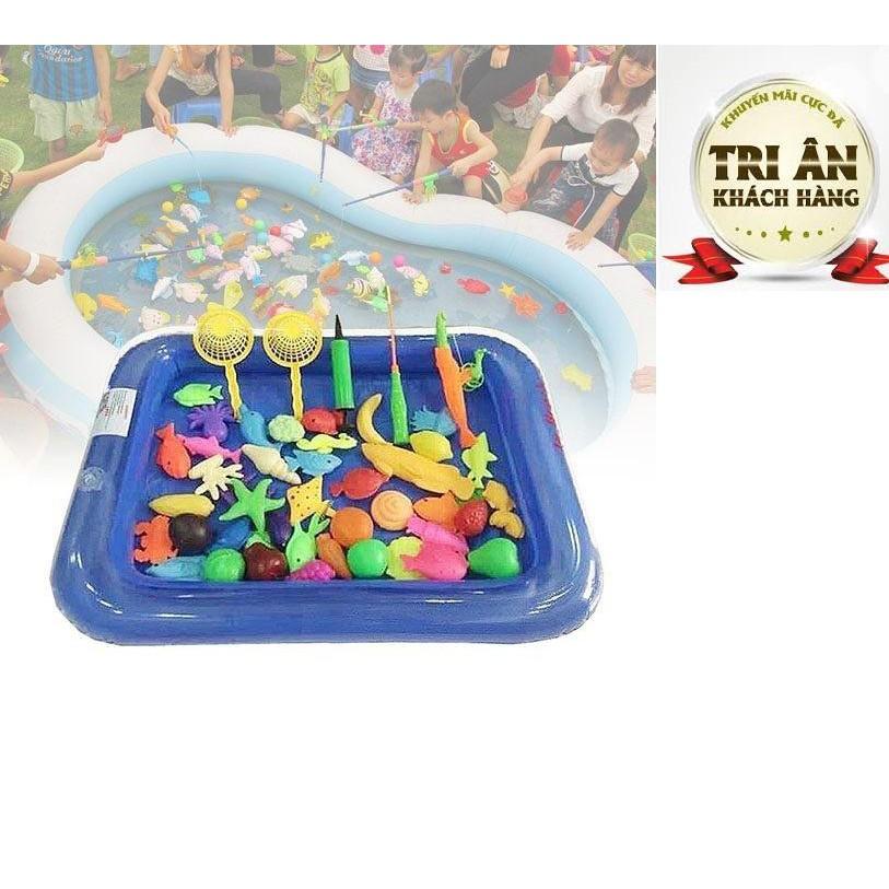 Bộ Đồ Chơi Câu Cá Kèm Bể Phao và Bơm tay Dành Cho Bé Yêu