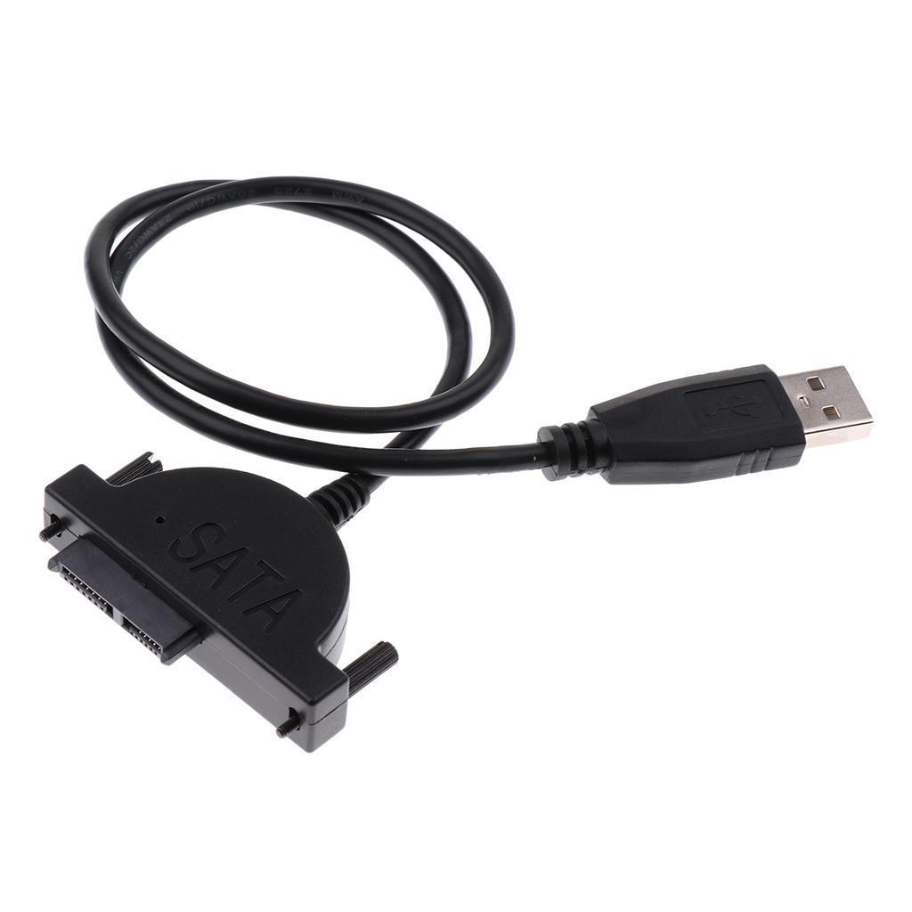 USB 2.0 to 2.5" SATA 7+6P Hard Drive Adapter Cable Converter Cord for Laptop