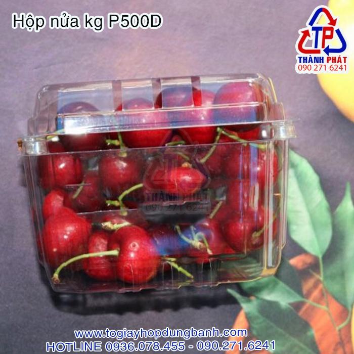 50 Hộp P500D - Hộp P500D đựng nửa kg trái cây - Hộp đựng nửa kg dâu - Hộp đựng 0.5kg P500D