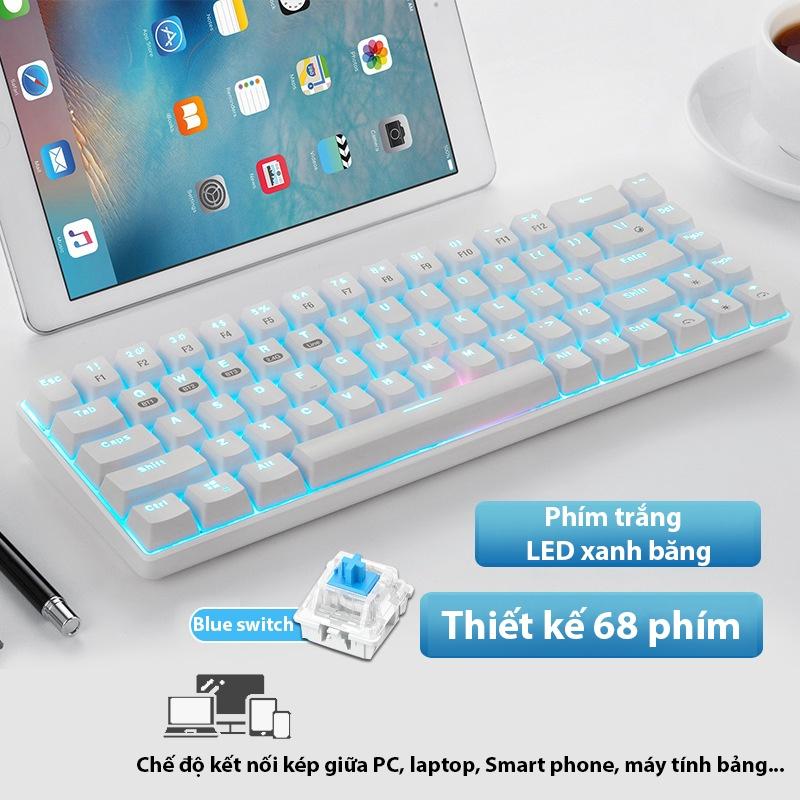 Hình ảnh Bàn phím cơ Coputa bàn phím bluetooth không dây mini kết nối điện thoại laptop máy tính bảng Full LED XM68