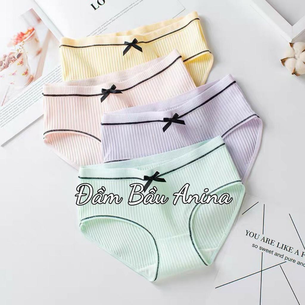 Quần Lót NỮ chất Cotton tăm phối nơ xinh xắn dễ thương QL009