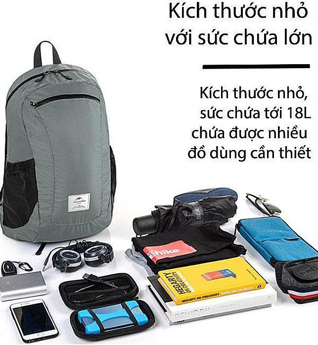 Ba lô du lịch gấp gọn 18L Nature Hike NH17A012-B