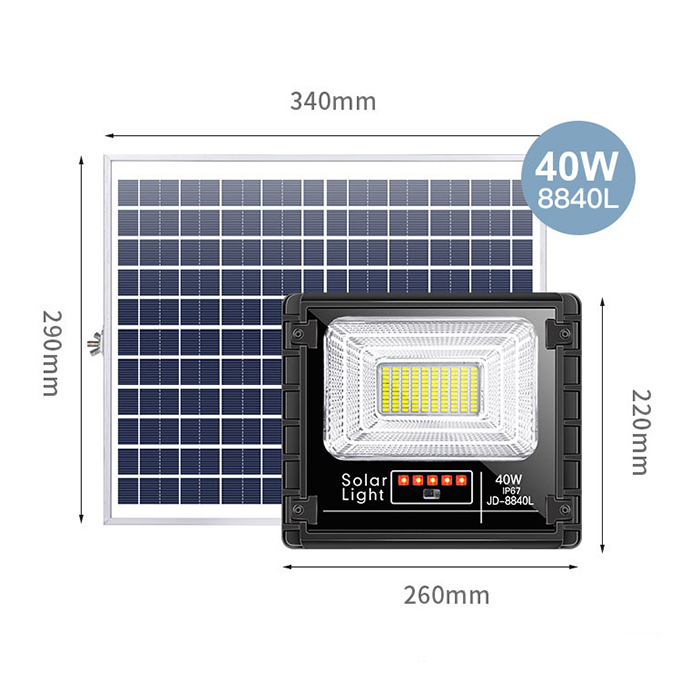 Đèn pha năng lượng mặt trời 40W JD-8840L - Chính hãng