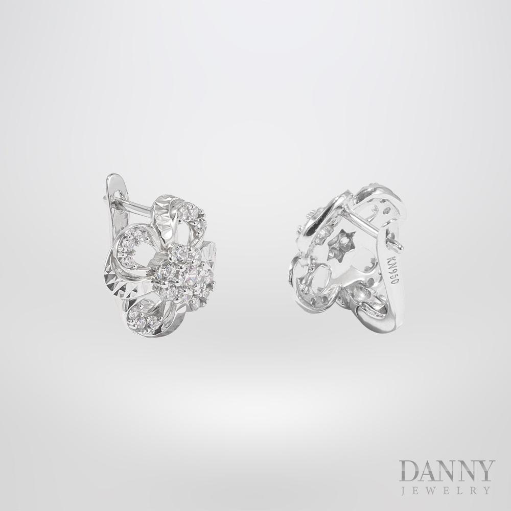 Bông Tai Nữ Bạc 925 Danny Jewelry Xi Bạch Kim Đính Đá CZ NI4GZ026