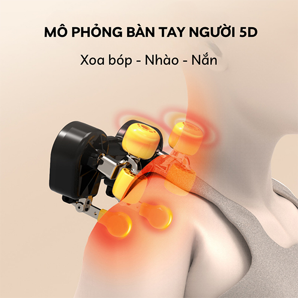 Máy Massage Cổ Vai Gáy 5D Tự Động HP678 Massage Toàn Thân 2 Chế Độ, Mô Phỏng Xoa Bóp Như Bàn Tay Làm Thoải Mái Cơ Thể Sau 1 Ngày Mệt Mọi