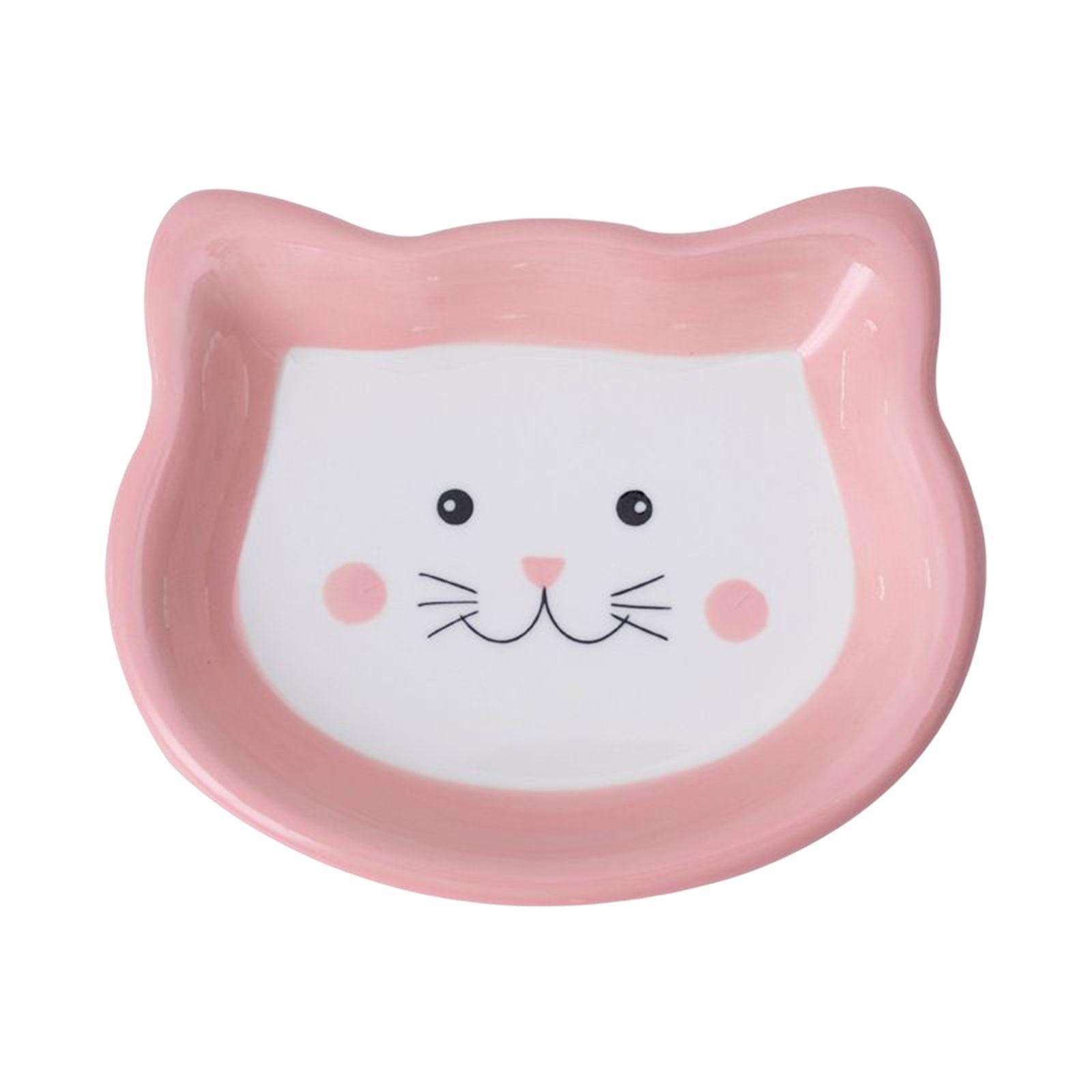 2pcs Cat Bowl Dish Pet Feeding Plate Chinchilla Bowl Small