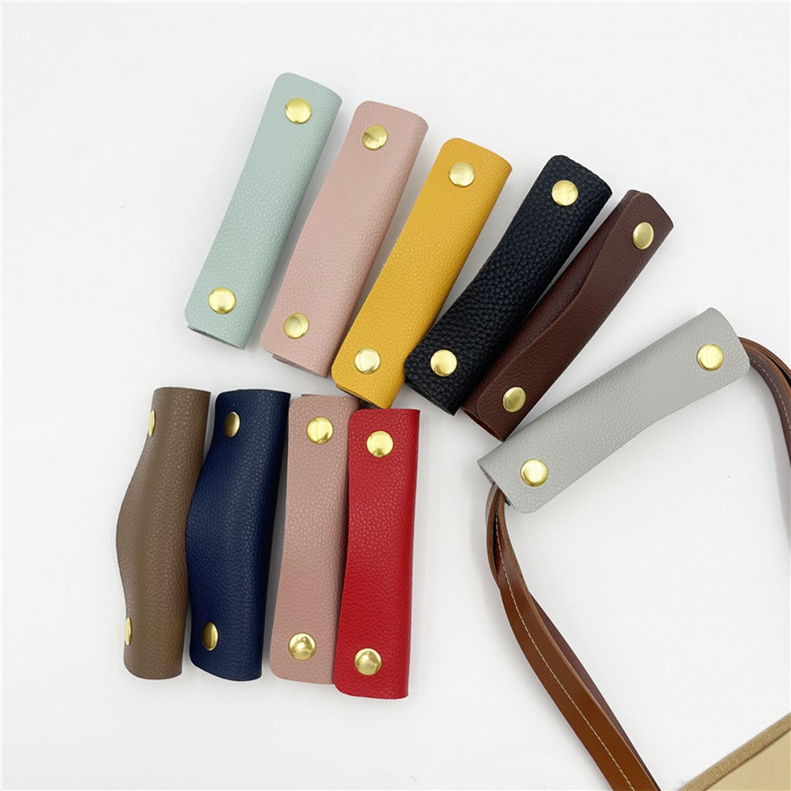Handbag Grip Sleeve Cover Handle Grip Sleeve PU Leather for Wallet Purse Black