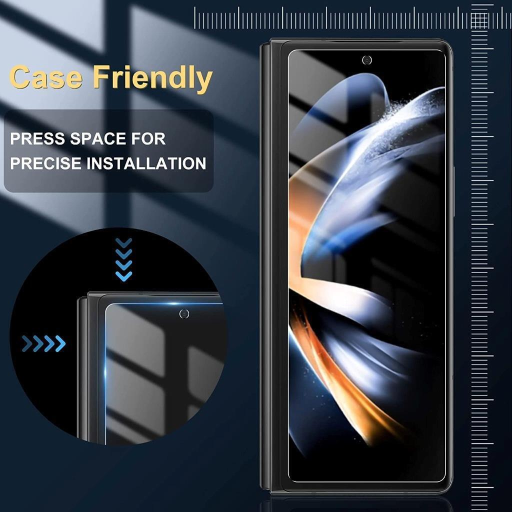 Miếng dán kính cường lực màn hình trước cho Samsung Galaxy Z Fold 3 / Z Fold 4 full 9D hiệu HOTCASE Kuzoom Protective Glass - mỏng 0.3mm, vát cạnh 2.5D, độ cứng 9H, viền cứng mỏng chống vỡ cạnh - Hàng nhập khẩu