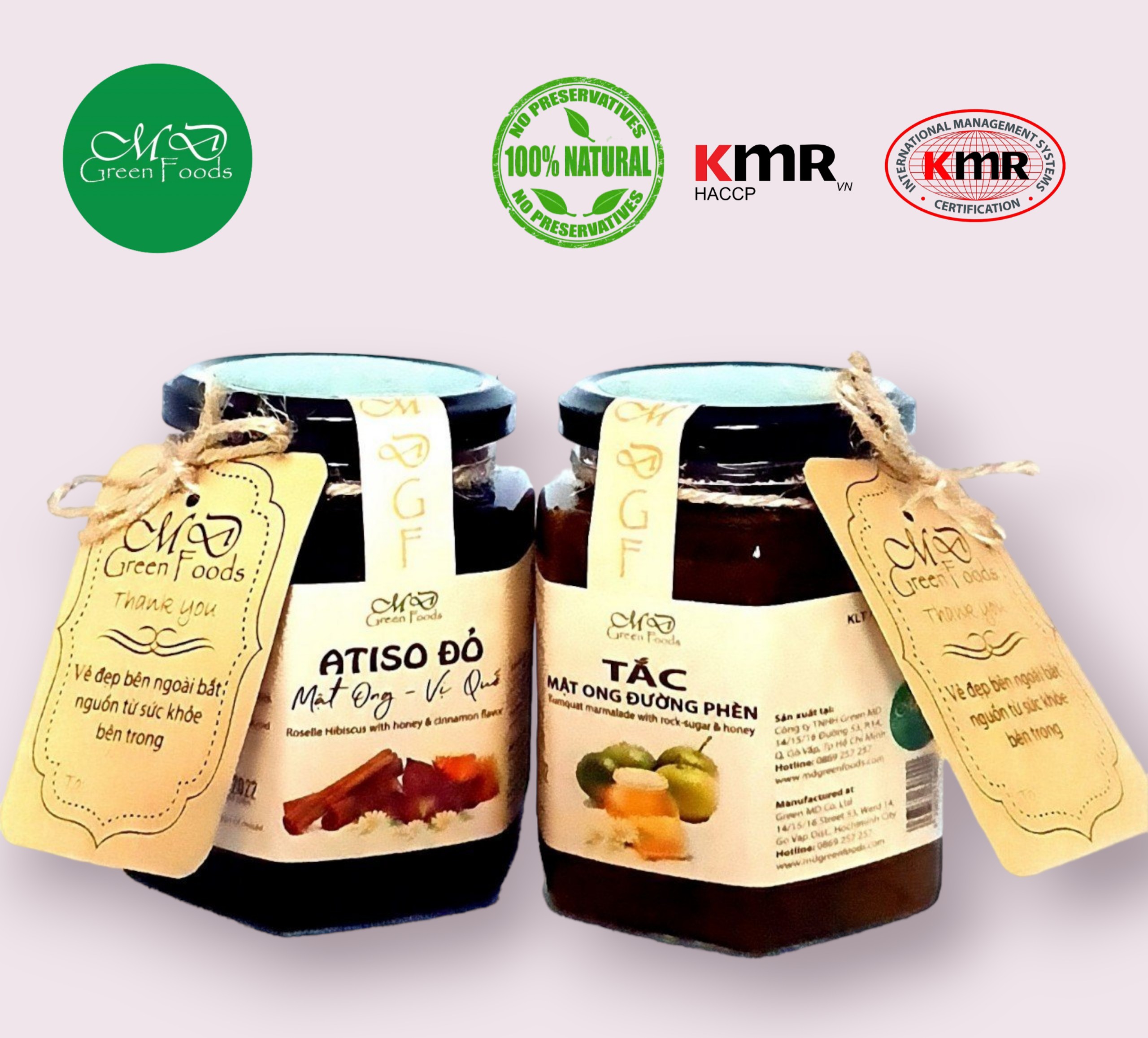 [Combo] Atiso đỏ mật ong vị quế &amp; Tắc mật ong đường phèn