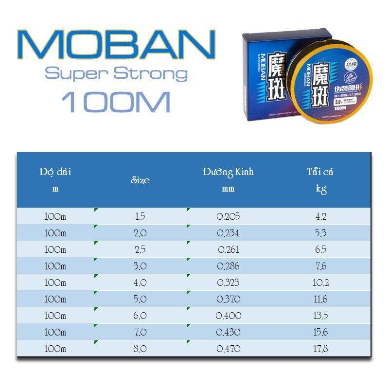 Dây cước câu cá tàng hình MOBAN 100m Phukiencaulure25 cước câu cá cao cấp dùng làm thẻo, dây trục câu cá