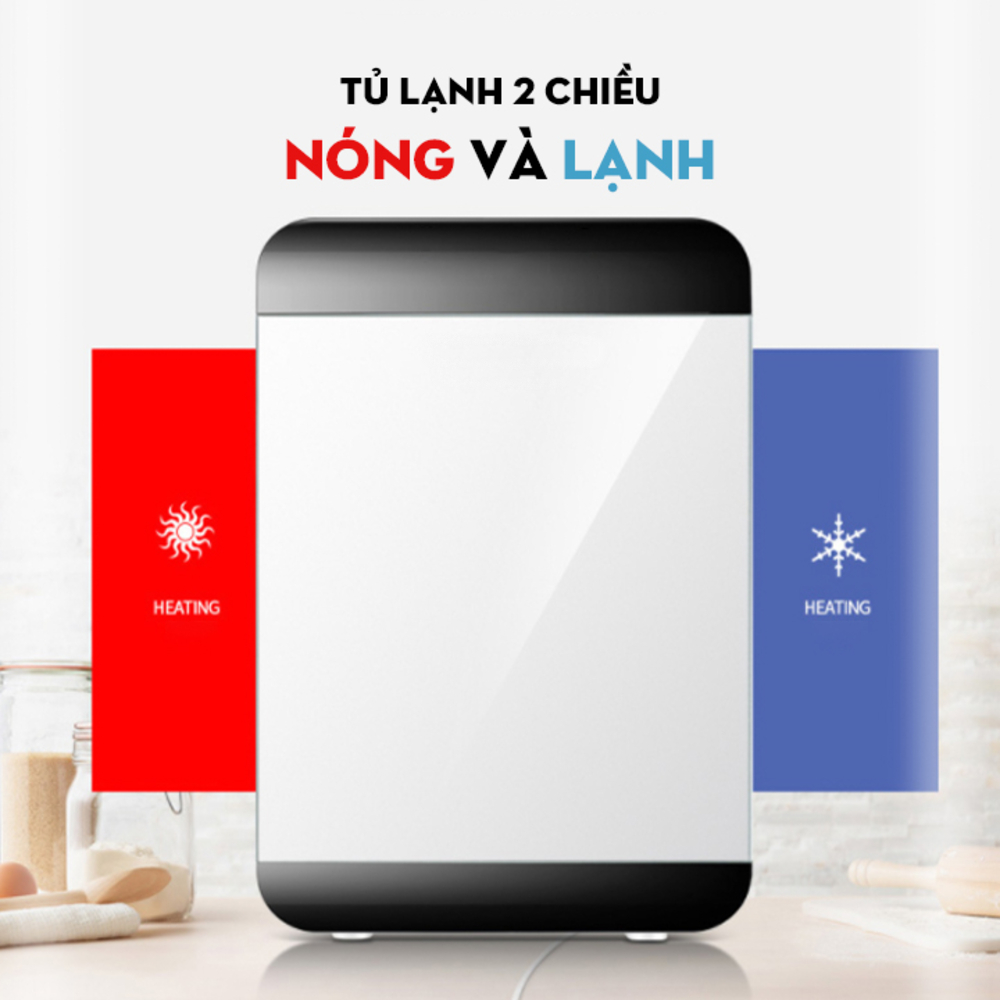 Tủ lạnh mini 20L 2 chiều nóng lạnh cao cấp sử dụng được điện áp 220V + 12V giao màu ngẫu nhiên
