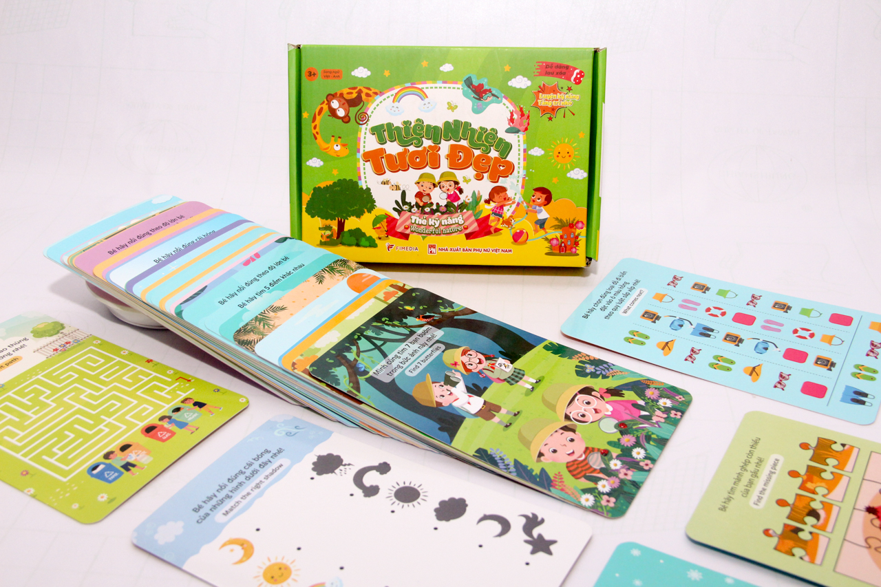 Bộ thẻ trò chơi kỹ năng - Thiên nhiên tươi đẹp (100 trò chơi phát triển trí não đa dạng chủ đề cho bé)