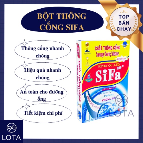 BỘT THÔNG CỐNG SIFA CỰC MẠNH, chất thông tắc nghẽn bồn cầu lavabo bồn rửa chén bát, hóa chất thông nghẹt cống không mùi