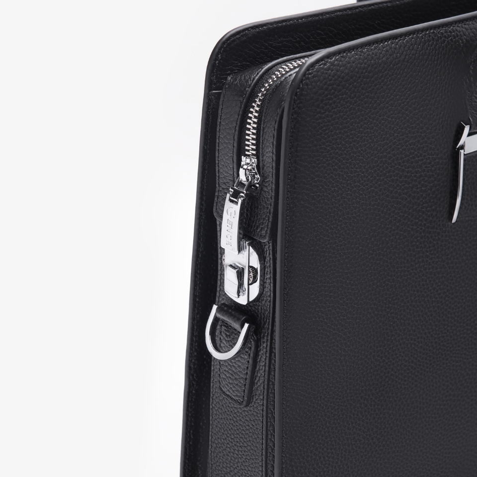 Túi Xách Công Sở Nam Cặp Da Doanh Nhân GENCE CTS12 Da Bò Khóa Số Cao Cấp Màu Đen