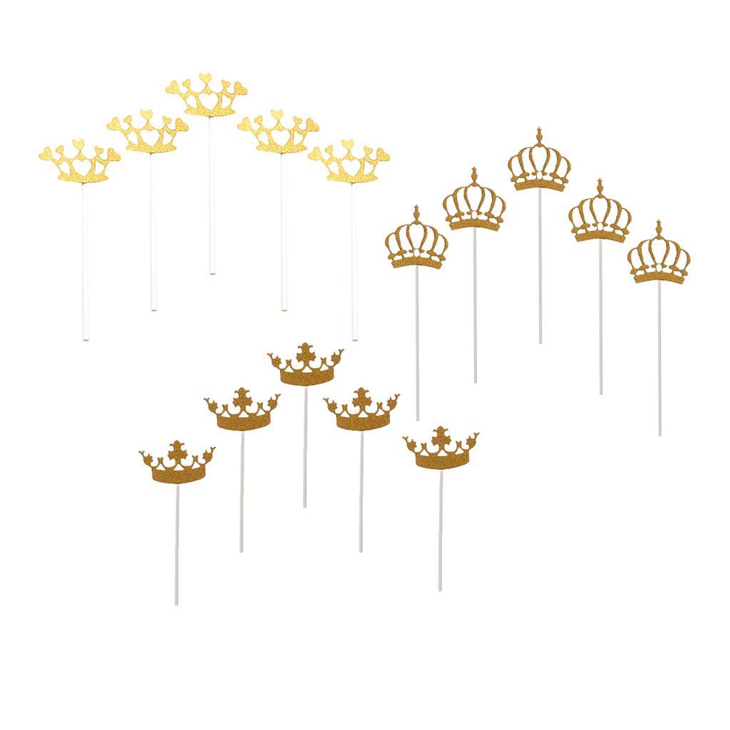 5Pcs Gold Crown Cake Topper Wedding Cake Topper Decoration Special SKCQ001