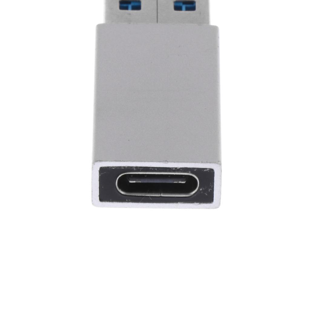 Type-c to USB3.0 Connector Data Adapter Male to Female Plug Converter Silver