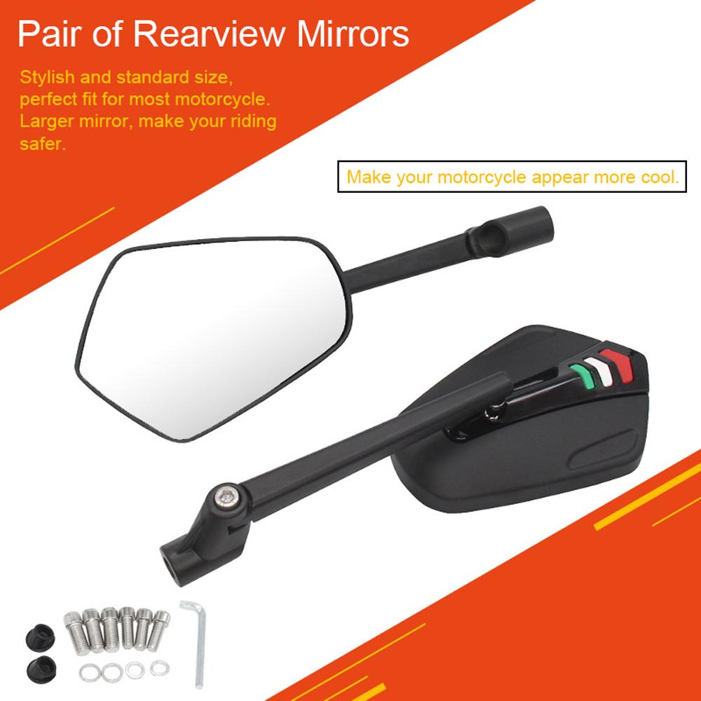 Aluminum Alloy Motorcycle Rearview Reflective Mirrors Rear View Handlebar Mirrors Rearview Mirror for Motorbike