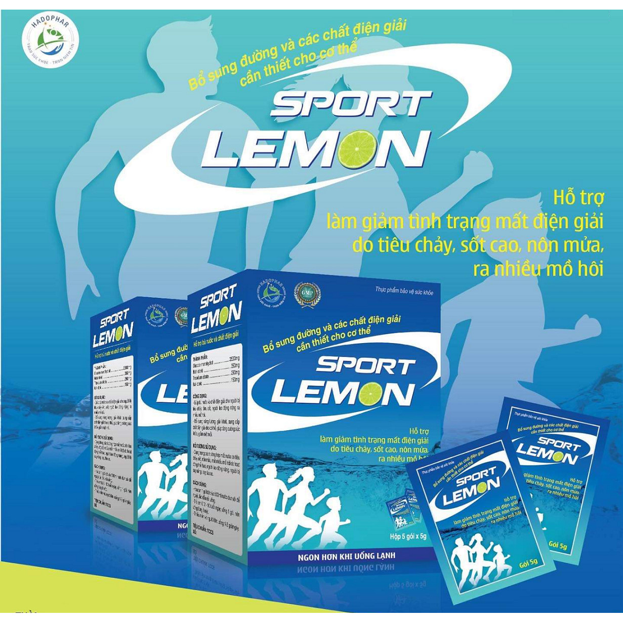 ORESOL LEMON VỊ CHANH TƯƠI - BỘT PHA NƯỚC UỐNG VÀ BÙ CHẤT ĐIỆN GIẢI SPORT LEMON VỊ CHANH – 1 HỘP 5 GÓI – MỖI GÓI PHA 500ML NƯỚC (NGON HƠN KHI UỐNG LẠNH)