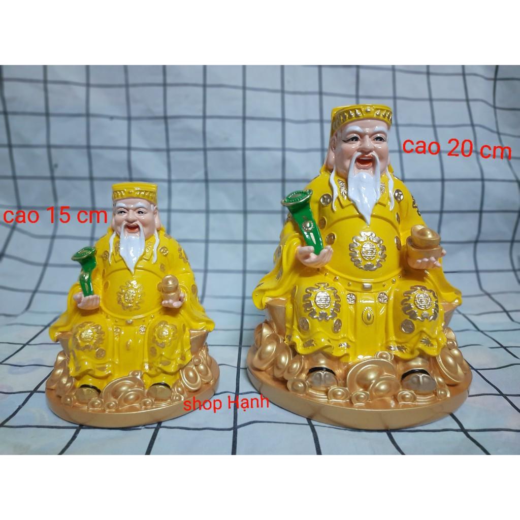 Tượng Thần Tài Thổ Địa áo vàng đế tròn