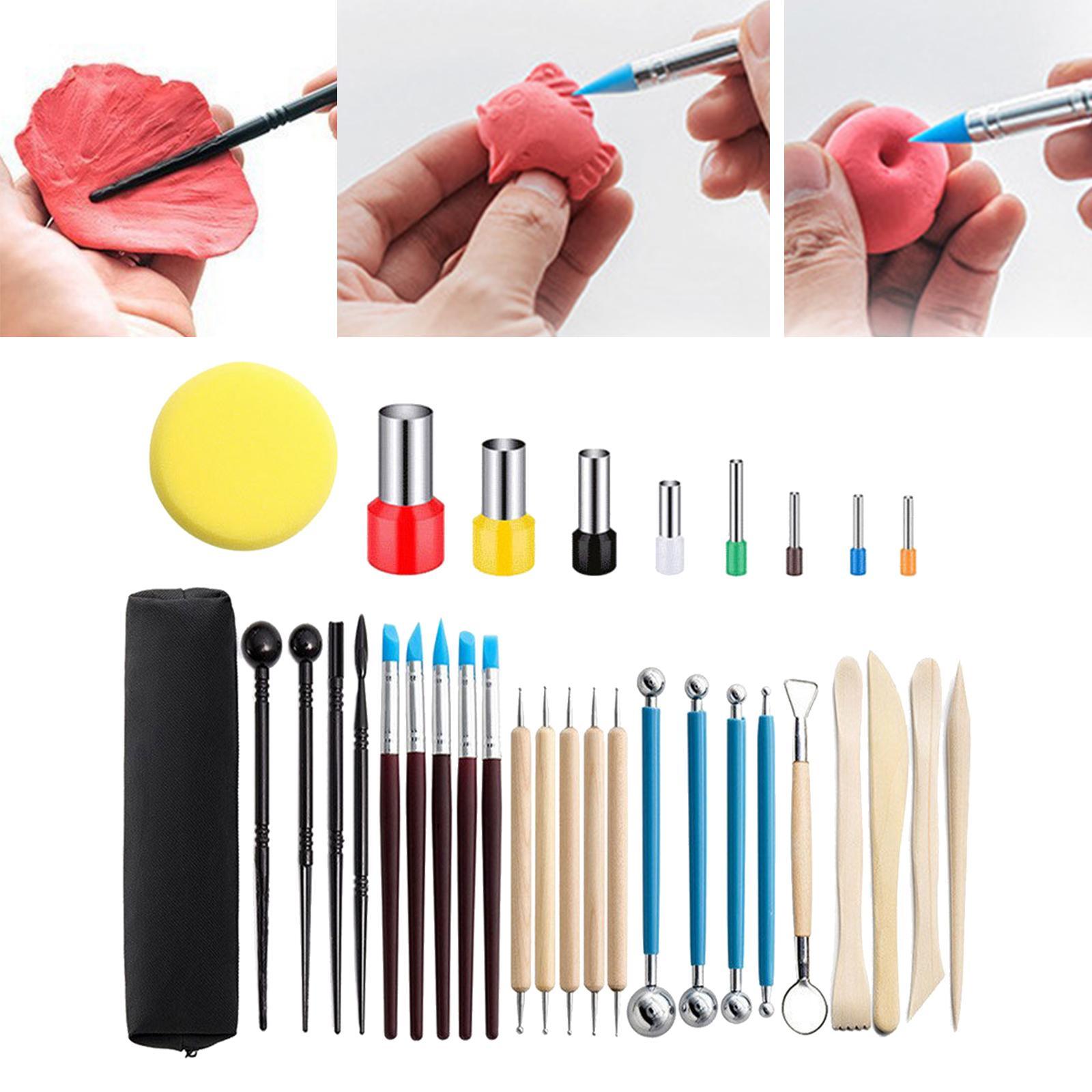 33Pcs Clay Tools DIY Modeling Scraping Engraving Embossing Cutting Ceramics Clay Sculpting Tools Clay Carving Tool Set for Adults Kids,