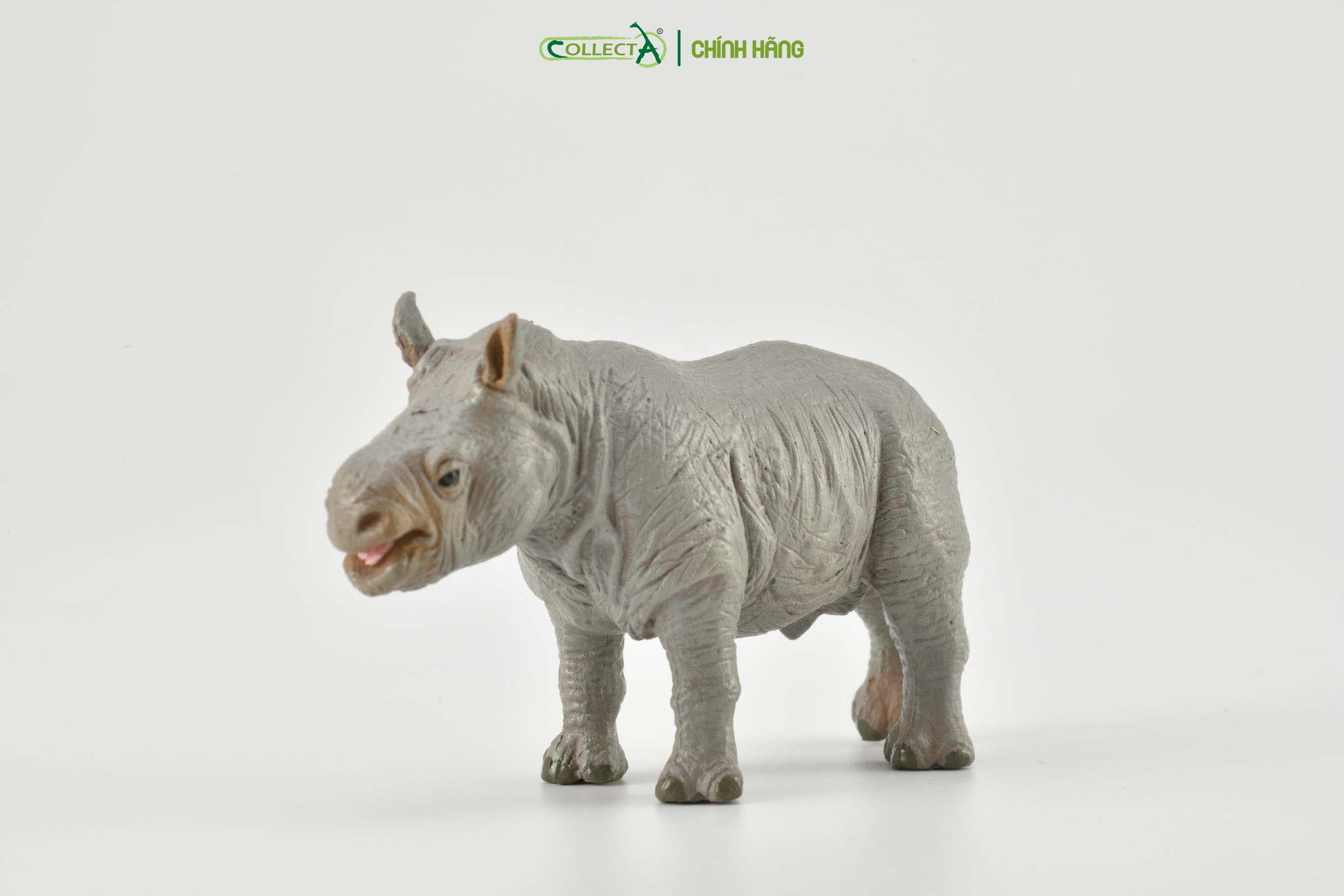 Mô hình thu nhỏ: Tê Giác Trắng con - White Rhinoceros Calf, hiệu: CollectA, mã HS 9651041[88089] -  Chất liệu an toàn cho trẻ - Hàng chính hãng