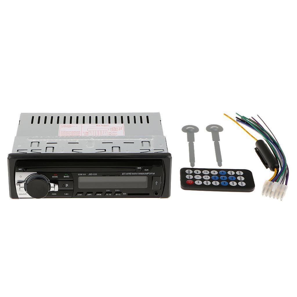 Car Radio Bluetooth 1 DIN In 12V SD/USB Aux FM CD Stereo Head Unit