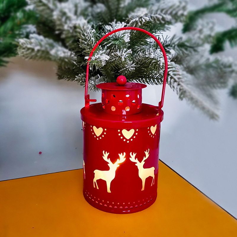 Lồng nến sắt trang trí giáng sinh nhiều màu Noel