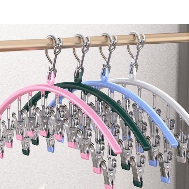Móc Treo Quần Áo Hợp Kim 10 Kẹp Hình Cung