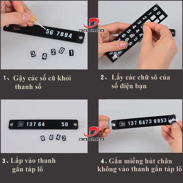Bảng số điện thoại gắn táp lô ô tô khi đỗ xe V3