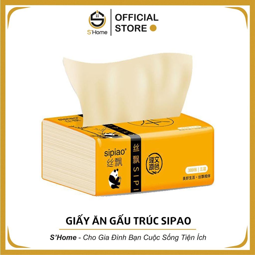 Giấy Ăn Gấu Trúc  ️S'Home️ Giấy Ăn SIPIAO Siêu Dai, Không Tẩy Trắng, An Toàn Cho Bé - SH53