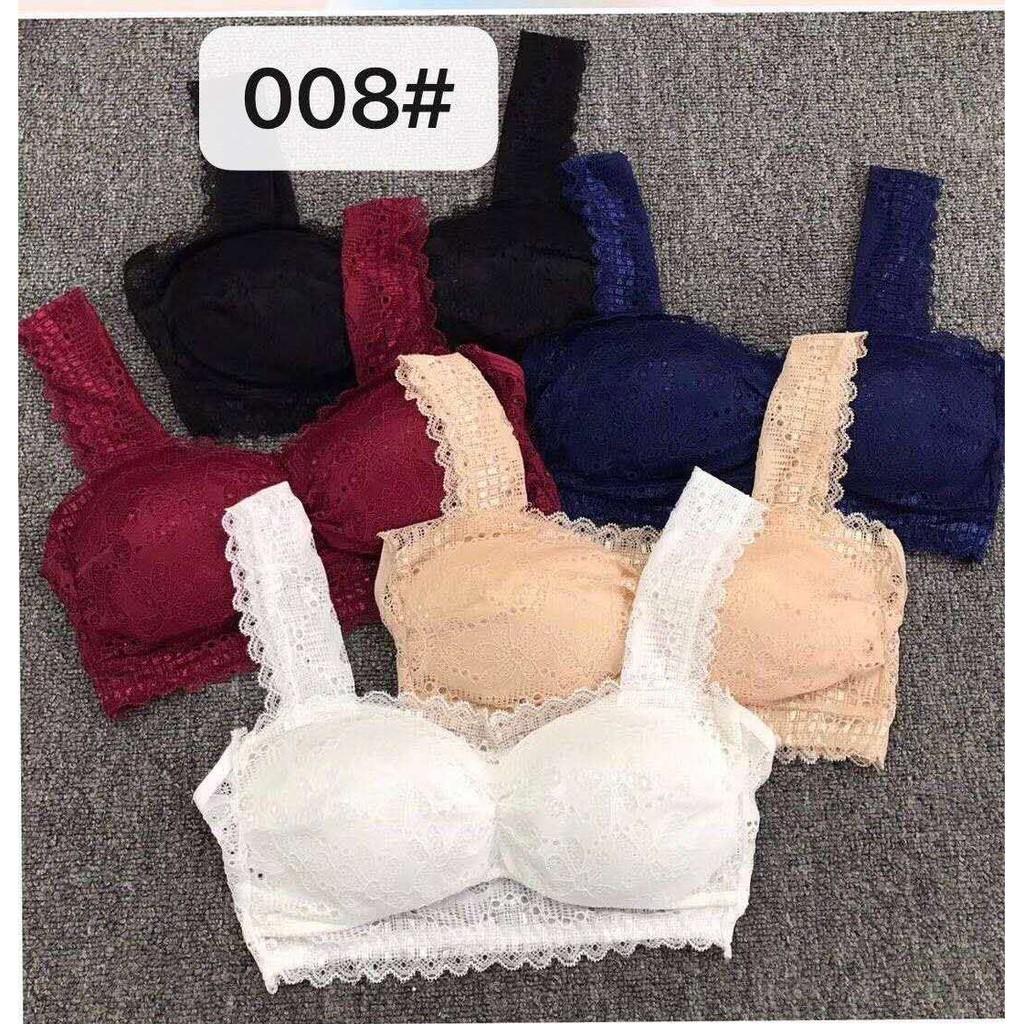 ÁO BRA REN CÀI SAU KÈM MÚT NGỰC-Áo 2 dây SALE áo hai dây nữviền Ren chất cotton croptop bản to có đệm nâng