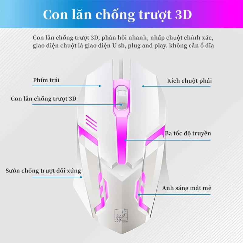 Bàn Phìm Chuột Bàn Phím Gaming G21 có dây Kèm Chuột Máy Tính Bộ Bàn Phím Và Chuột Cảm Giác Cơ Học Phát Sáng USB