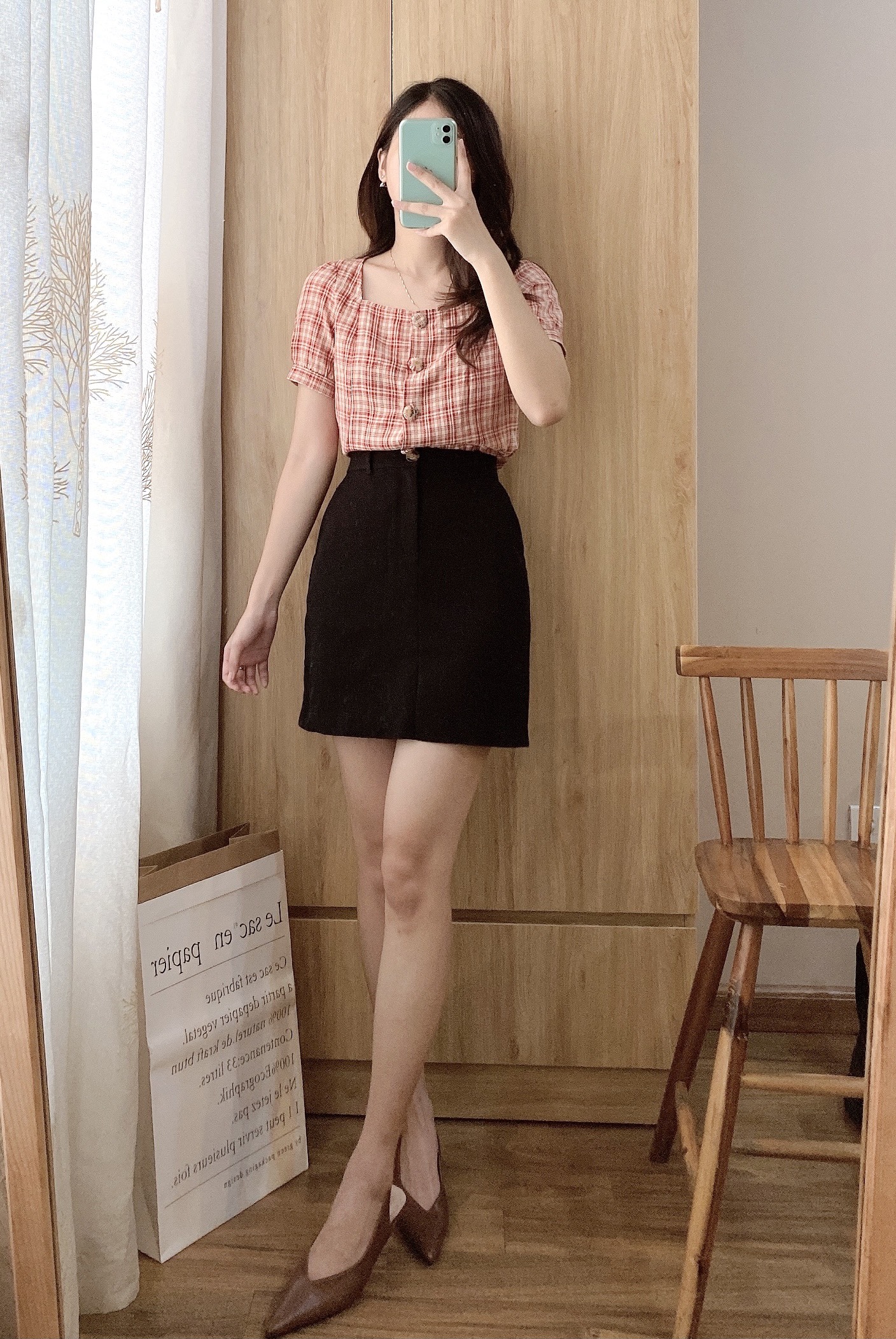 Chân váy ngắn chữ A các màu Mini skirt Nacirs basic Burny C1001289