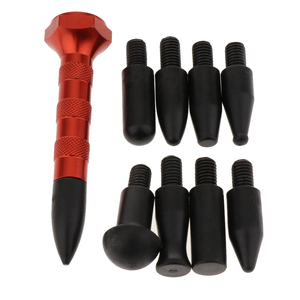 Universal Paintless Dent Repair Tap Down Pen with 9 Heads Tips Dent Removal Tools