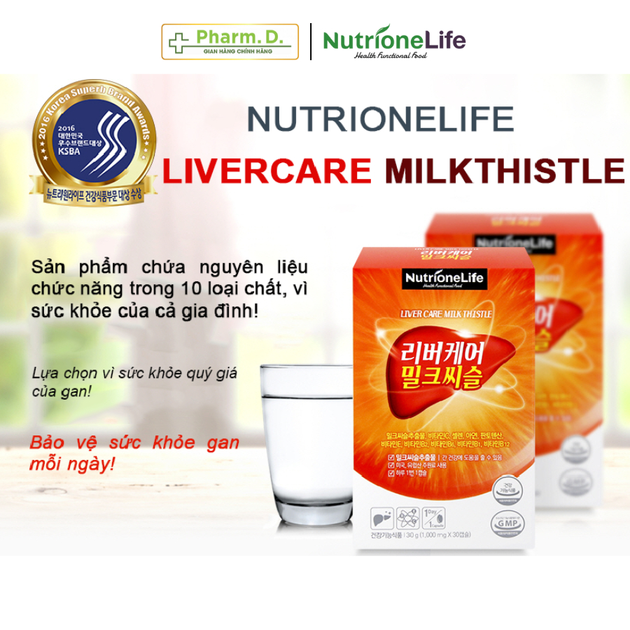 Viên Uống Bổ Gan Hỗ Trợ Giải Độc Gan Tăng Cường Chức Năng Gan NUTRIONELIFE Liver Care Milk Thistle (30 Viên)