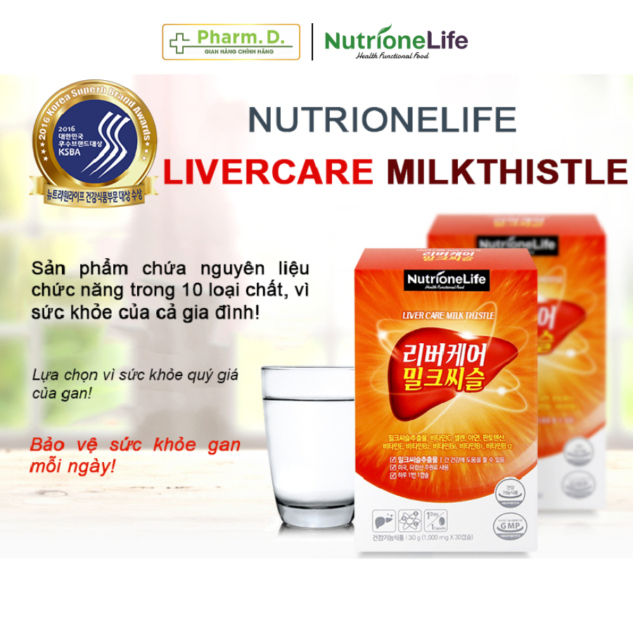 Viên Uống Bổ Gan Hỗ Trợ Giải Độc Gan Tăng Cường Chức Năng Gan NUTRIONELIFE Liver Care Milk Thistle