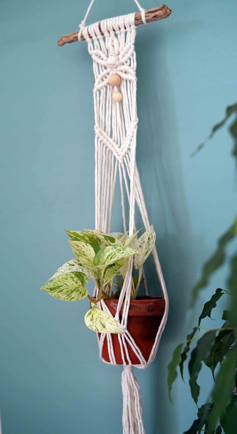 Dây Treo Chậu Cây Cảnh Macrame Hình Hoa, Trang Trí Treo Tường, Ban Công, Quán Café , Homestay. GT300621
