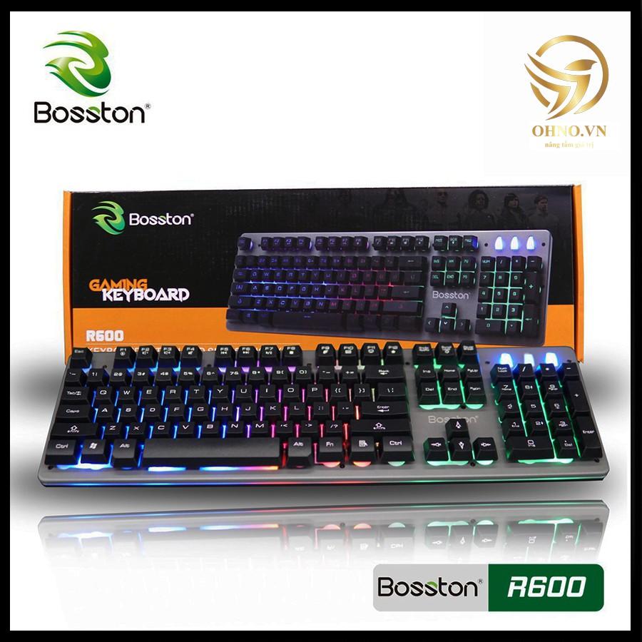 Bàn Phím Có Dây Đèn Led Bosston R600 Bàn Phím Máy Tính Chơi Game Giả Cơ Gaming hàng chính hãng