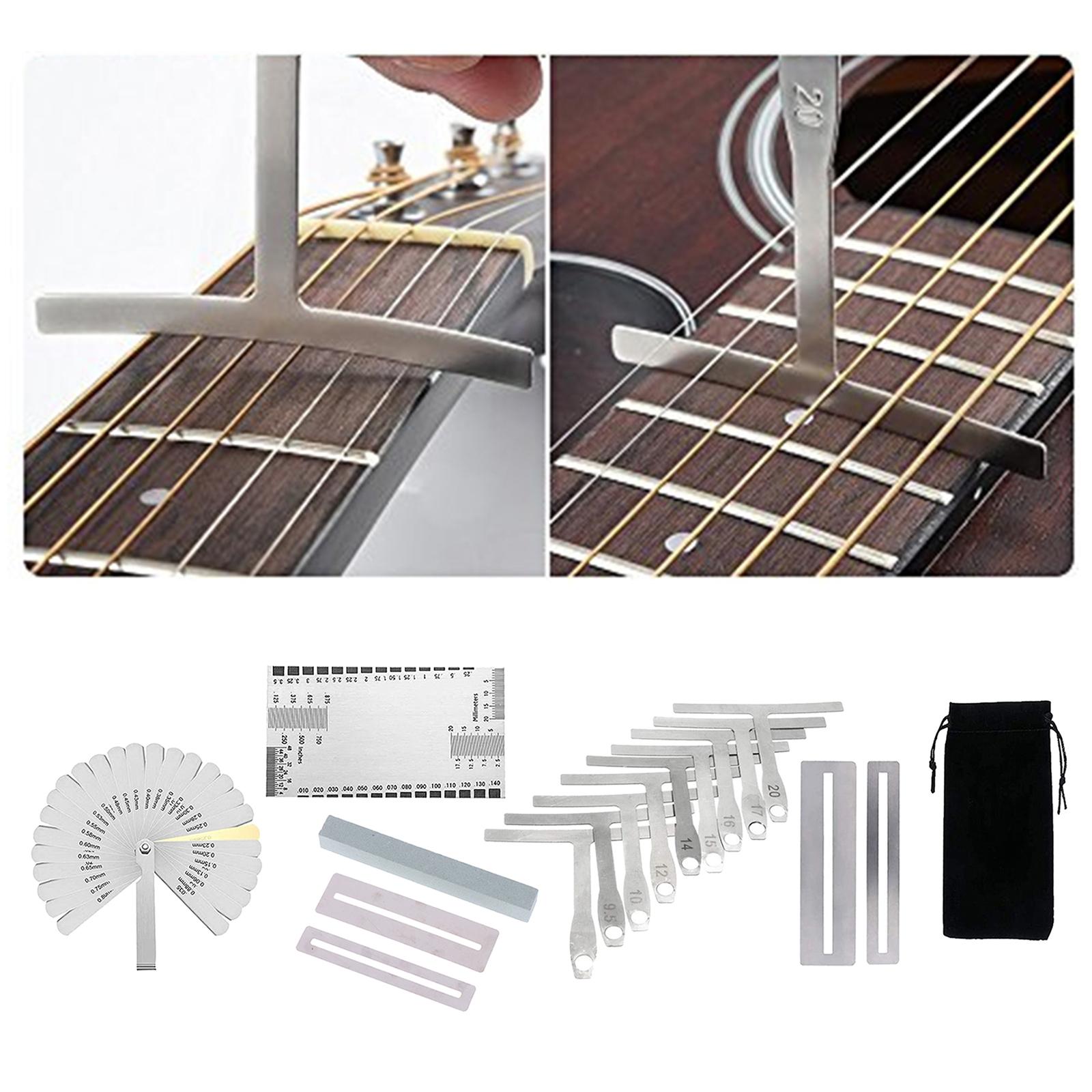 Guitar Luthier Tools Luthier Measuring Tools Set Guitar Set Up Kit with Carry Bag for Guitar, Bass, Banjo, Ukulele, Mandolin