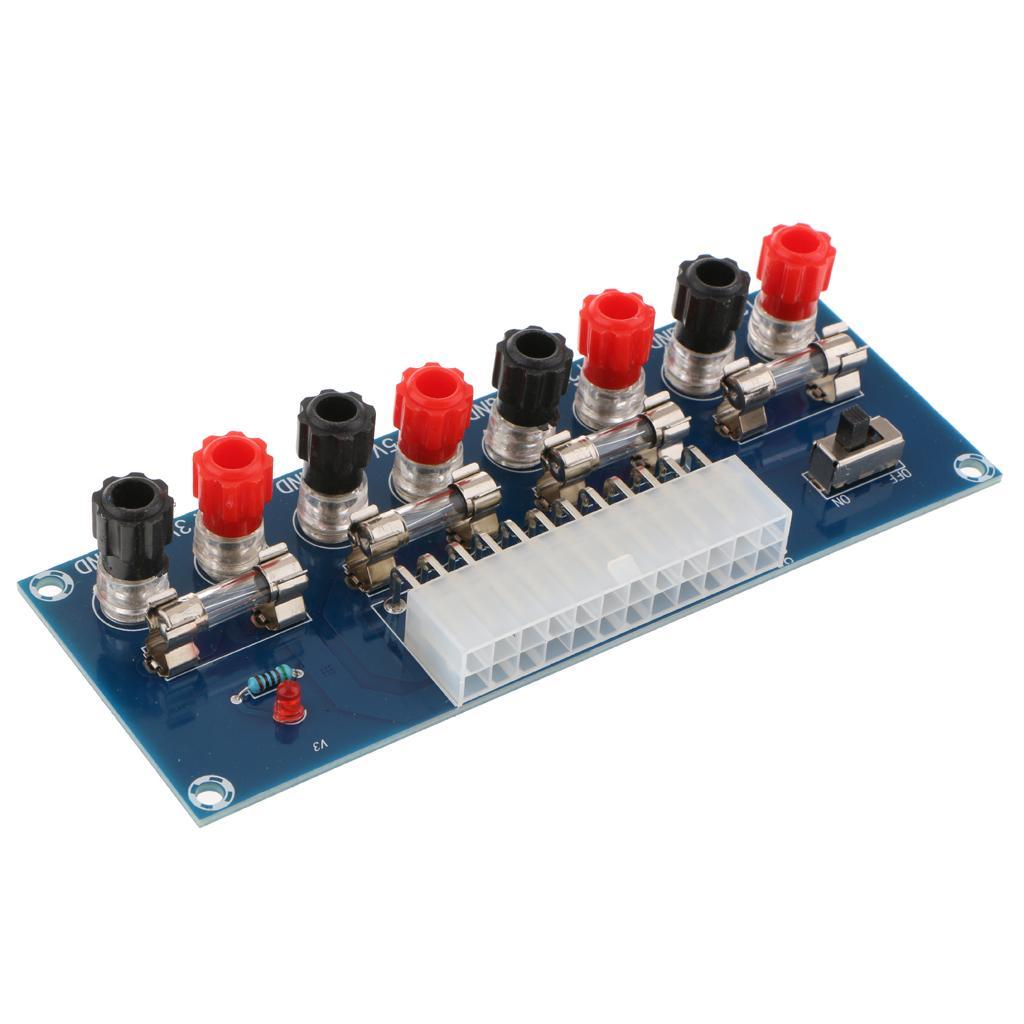 2x Benchtop Power Board 24-Pin Computer ATX Power Supply Breakout Adapter Module 3.3V, 5V, 12V, -12V